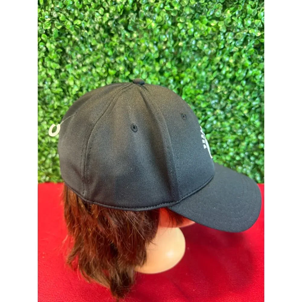 Pebble Beach Golf Hat Black White Lone Cypress Tree Logo Fitted Cap Large XL